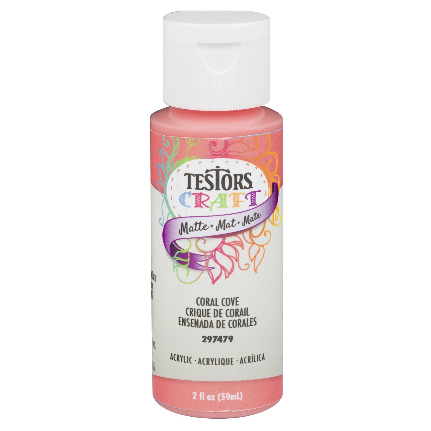 Testors 2 Oz. Acrylic Matte Craft Paint, Coral Cove