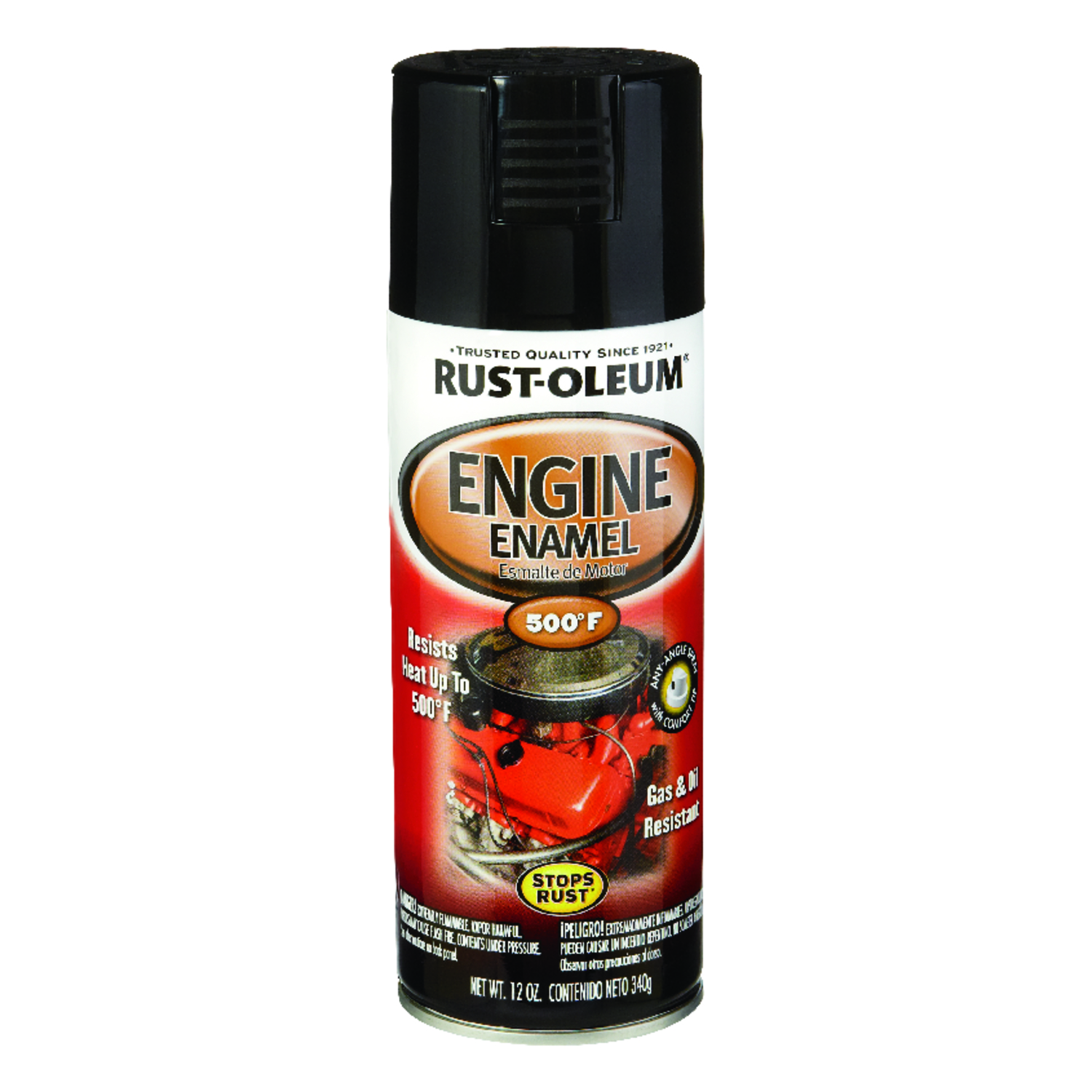 Engine Spray Enamel, Black Gloss, 12-oz.