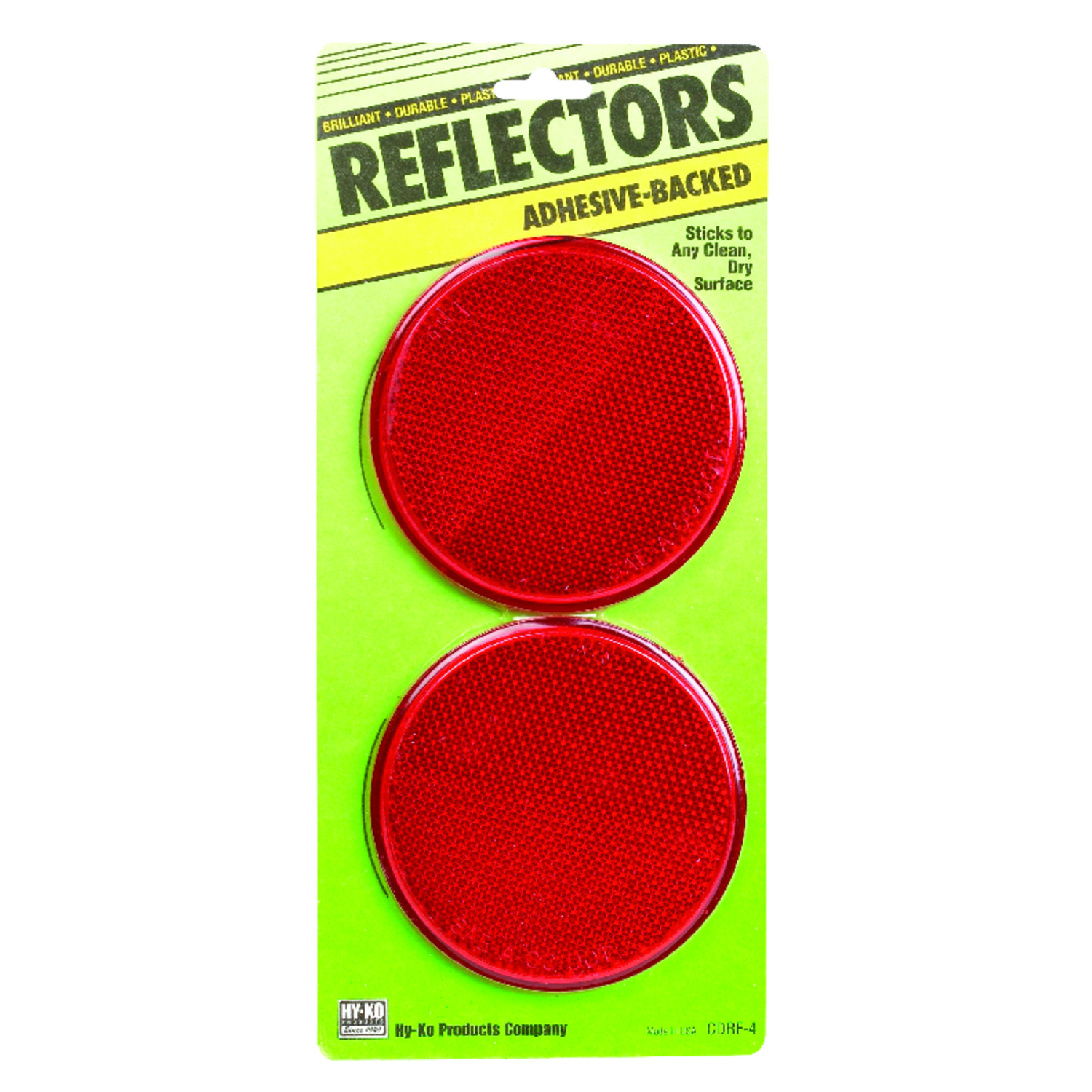 Hy-Ko 3-1/4 In. Dia. Round Red Press-On Reflector (2-Pack)