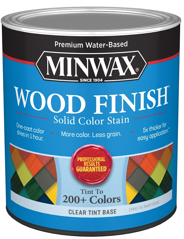 Wood Finish Stain, Water-Based, Solid Color, Clear, 1-Qt.