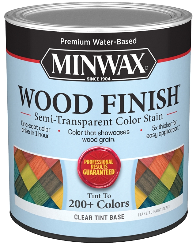Minwax Wood Finish Water-Based Semi-Transparent Color Stain, Clear Tint Base, 1 Qt.