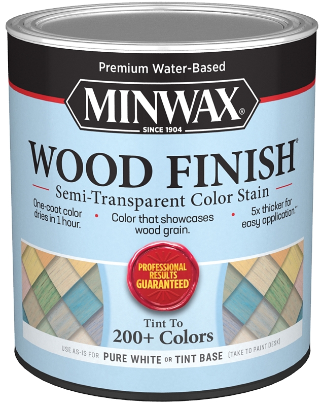 Wood Finish Water-based Semi-transparent Color Stain, White Tint Base, 1 Quart