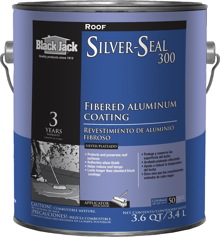 Silver Seal 300 Aluminum Roof Coating, Fibered, 3.6-Qts.