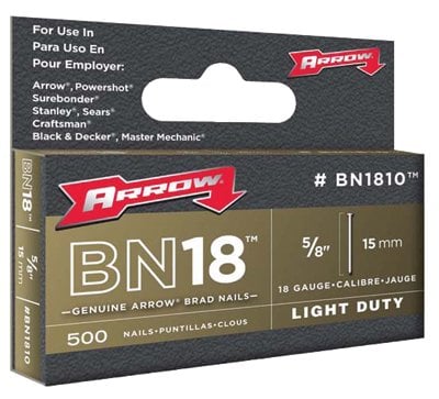 Arrow 18-Gauge Steel Brad Nail, 5/8 In. (1000-Pack)