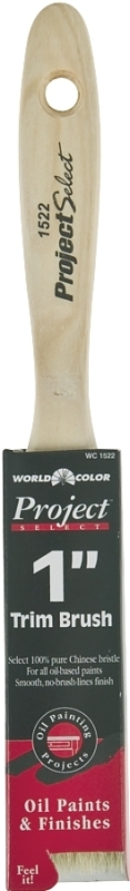 1522-1 Inch White Bristle Varnish Wall Brush With Walnut Handle