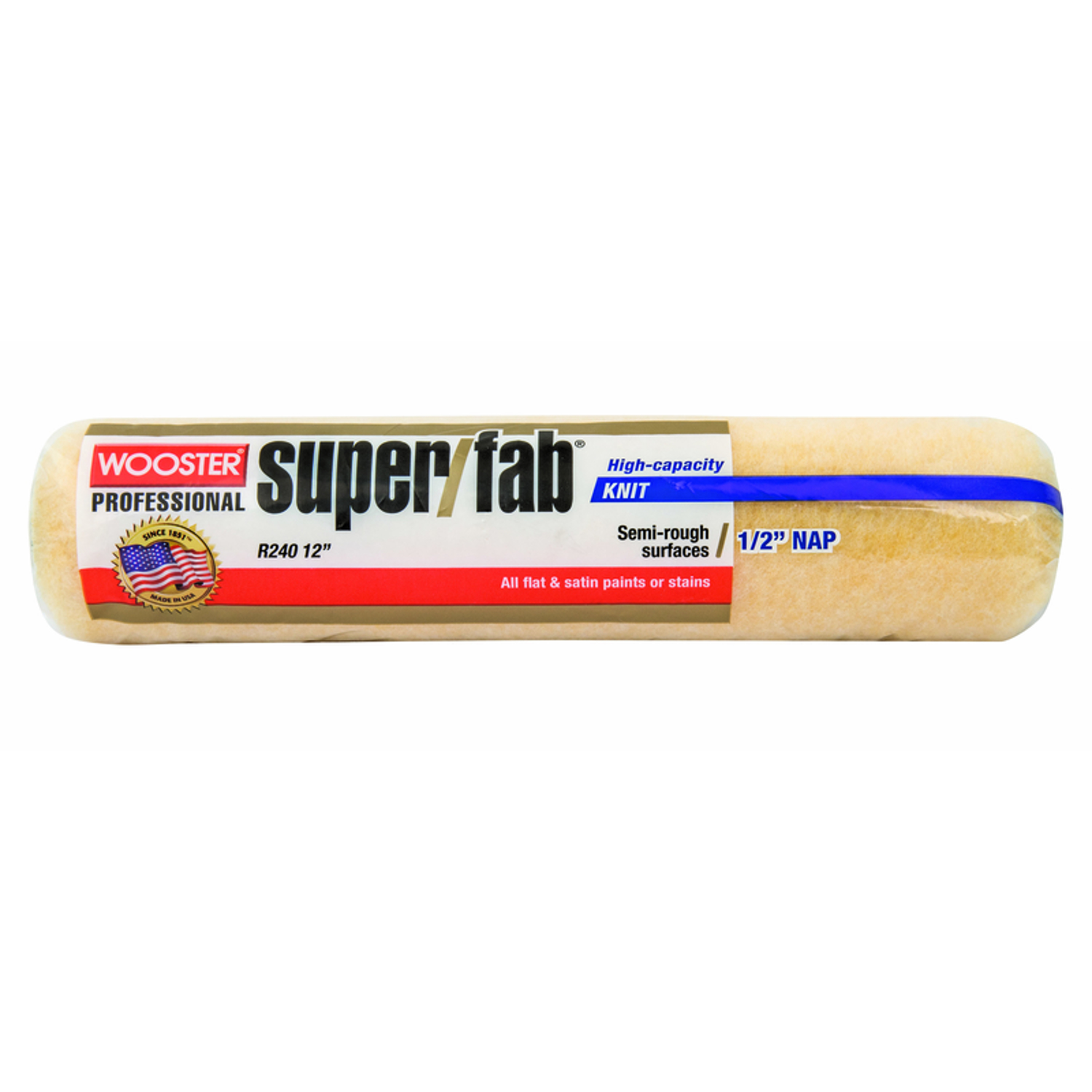 Wooster Brush Company R240 12 in. Super Fab 0.5 in. Nap Roller Cover
