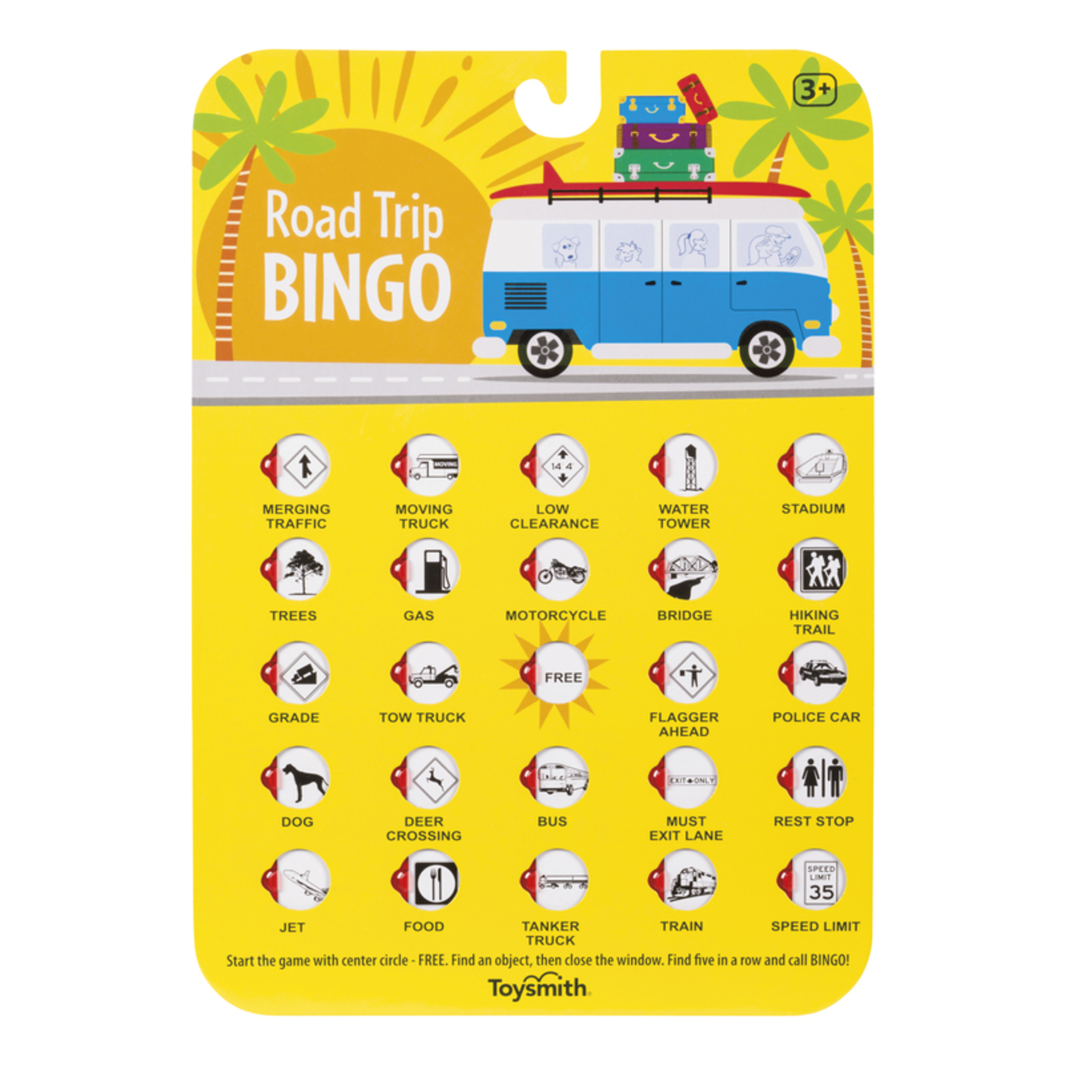 Road Trip Bingo Cards - Assorted Colors, 9.5 In. X 6.5 In.