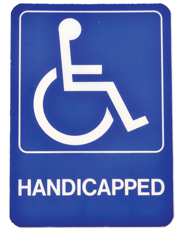 Deco Series Heavy-duty Plastic Handicapped Sign, 5 In. X 7 In.