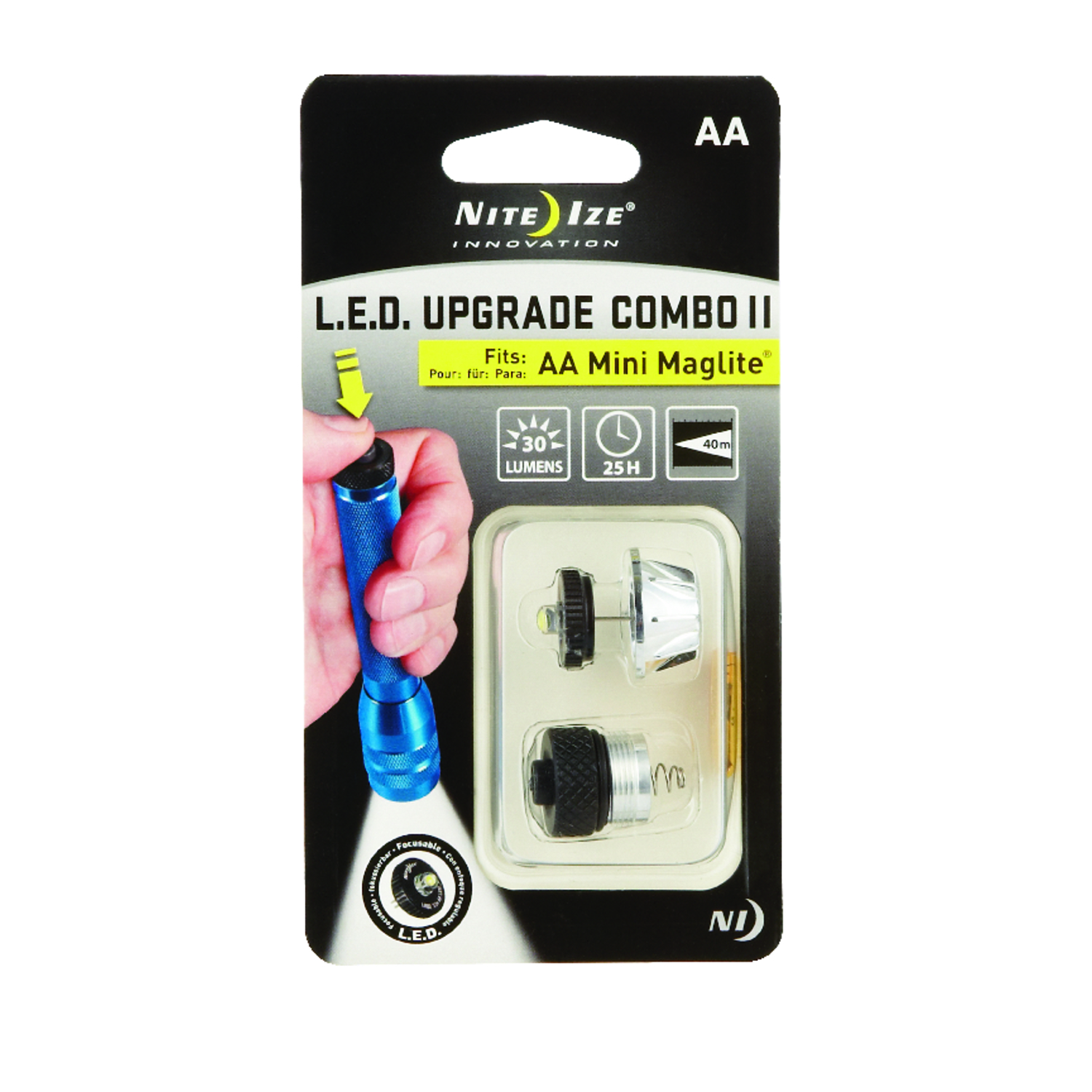 Led Upgrade Combo Ii Flashlight Bulb With Pin/plug-in Base For Aa Mini Maglite