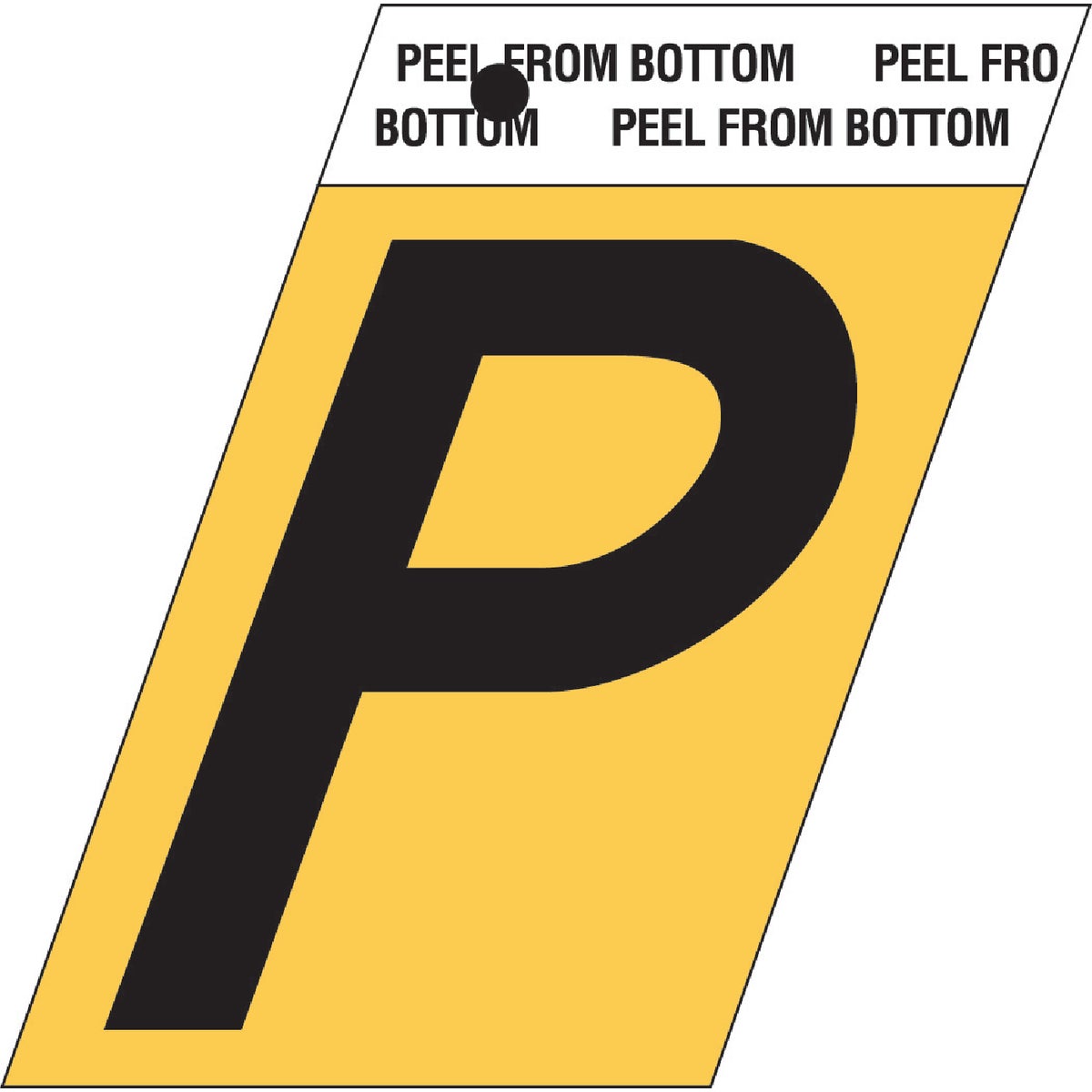1.5 In. Self-adhesive Aluminum Letter P - Gold/black
