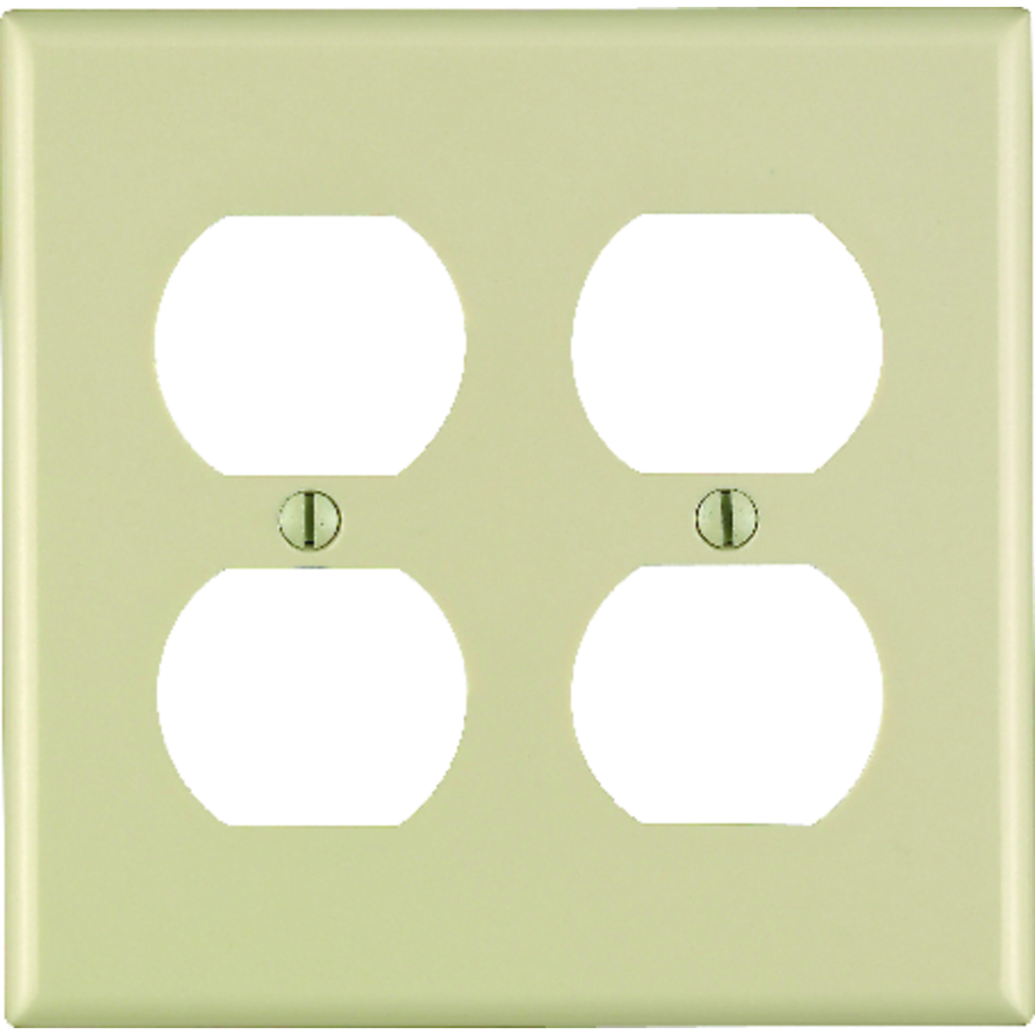 Leviton 2-Gang Smooth Plastic Outlet Wall Plate, Ivory