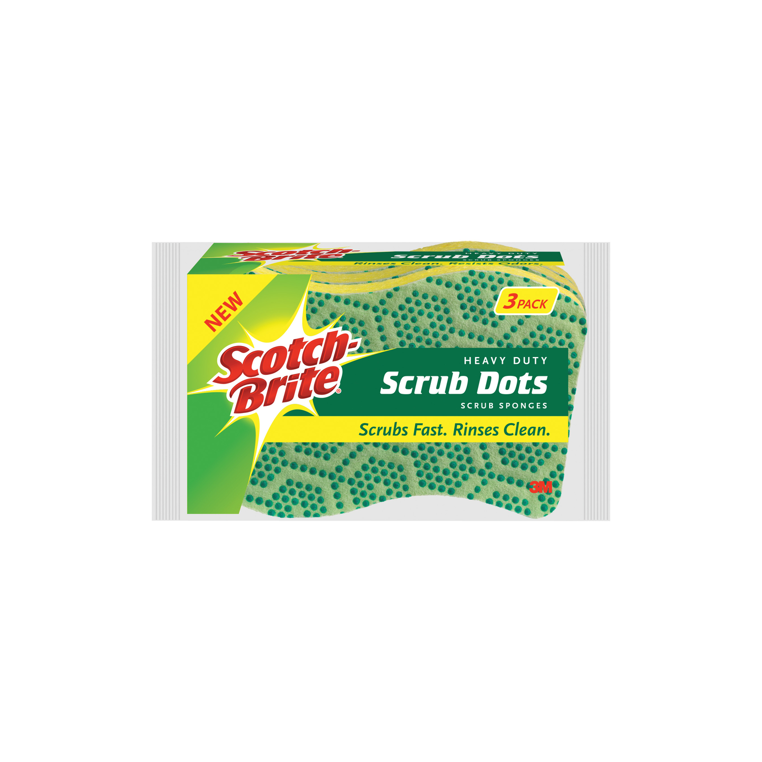 Scotch-Brite Stay Fresh Heavy Duty Scrub Dots Sponge (3-Pack)
