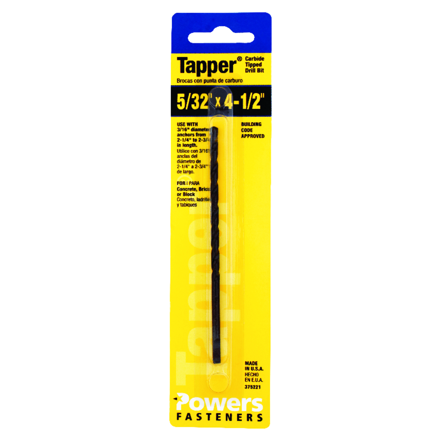 Rawl Masonry Tapper Carbide Drill Bit, 5/32 x 4.5-In.