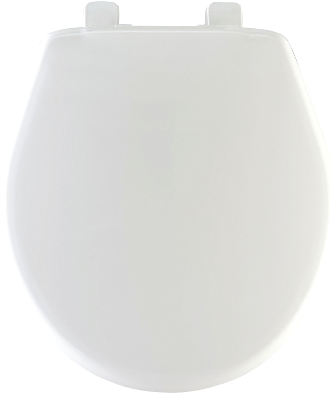 Round Closed Front Slow Close White Plastic Toilet Seat With Sta-tite Hinge