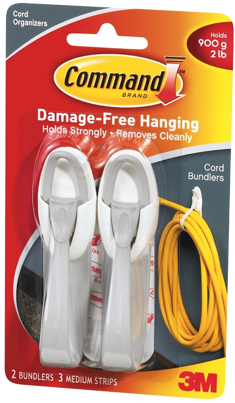 Command Decorative Cord Bundler Hook with Adhesive (2-Count)