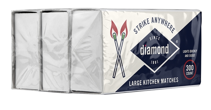 Matches - 300-Count - Strike Anywhere Kitchen Matches - Diamond 2-3/8 In. - (3-Pack)