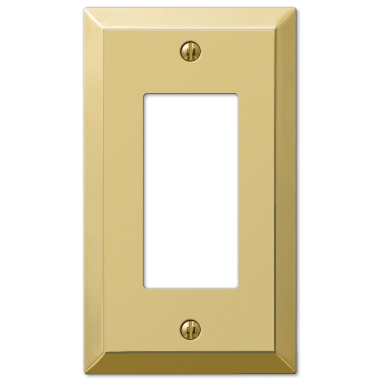 Amerelle 1-Gang Stamped Steel Rocker Decorator Wall Plate, Polished Brass