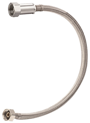 20 Inch Stainless Steel Faucet Connector 3/8 Inch Compression X 1/2 Inch Fip