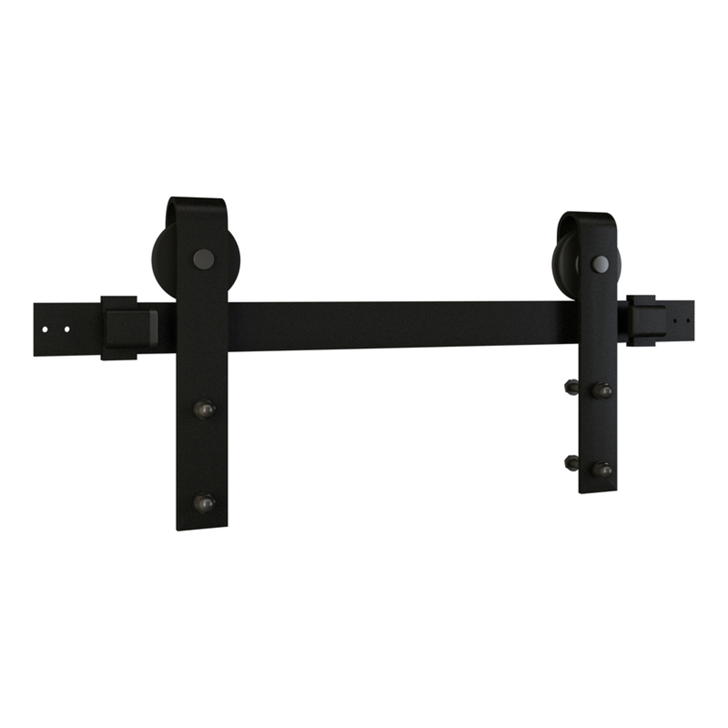 Designer Interior Sliding Barn Door Kit, Soft Close, Matte Black, 76 In.
