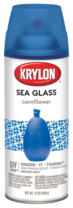Sea Glass Semi-translucent Cornflower Spray Paint 12 Oz - Indoor Use