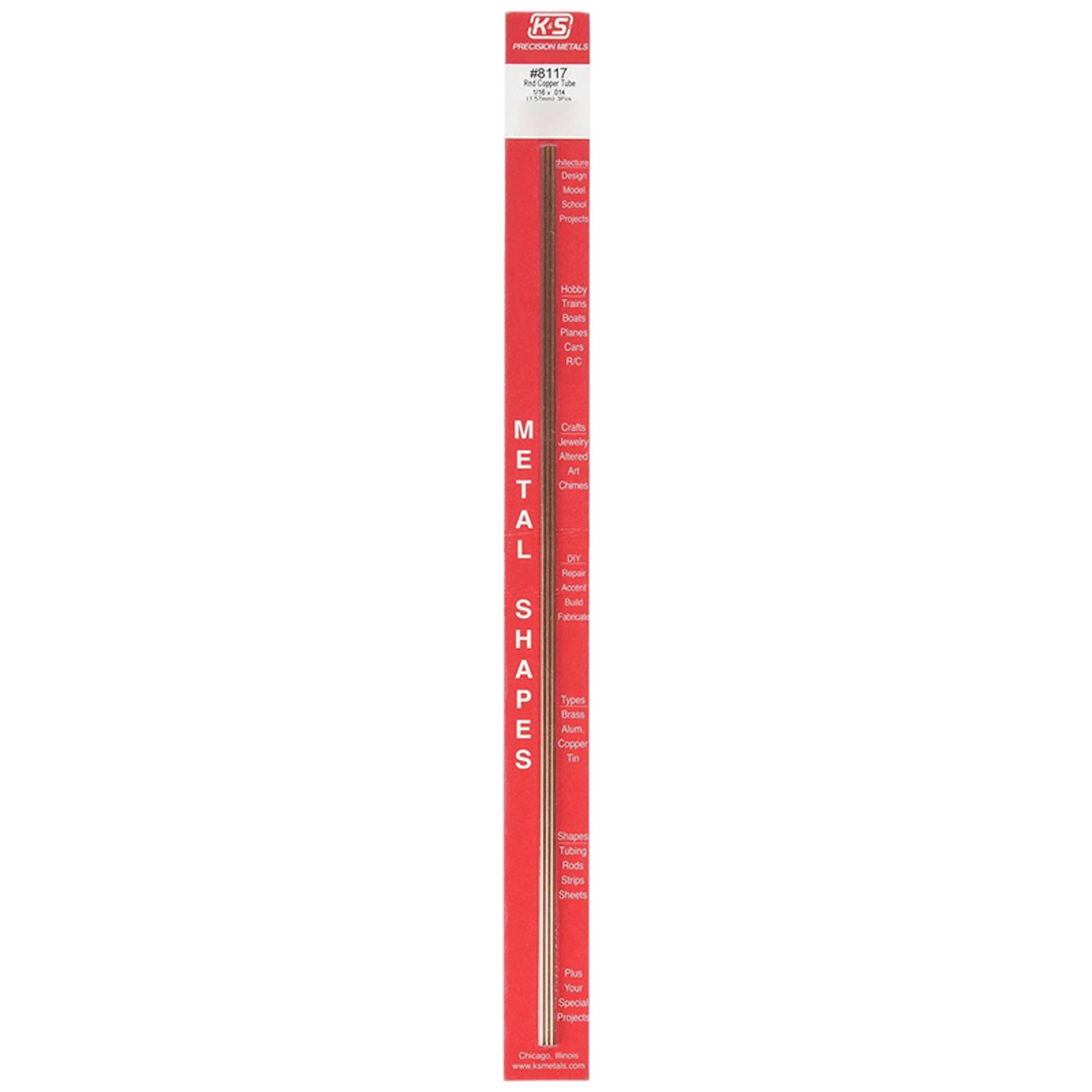 K&S Copper 1/16 In. O.D. x 1 Ft. Round Tube Stock