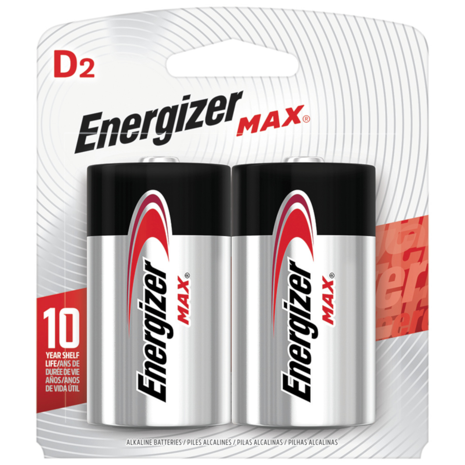 Energizer Max D Alkaline Battery (2-Pack)