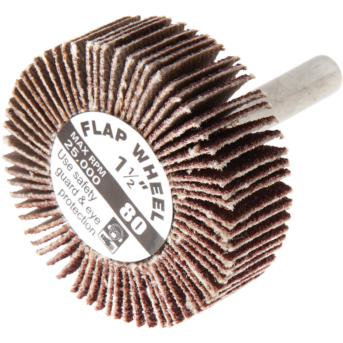 1-1/2 In. X 1/4 In. 80 Grit Aluminum Oxide Flap Sanding Wheel