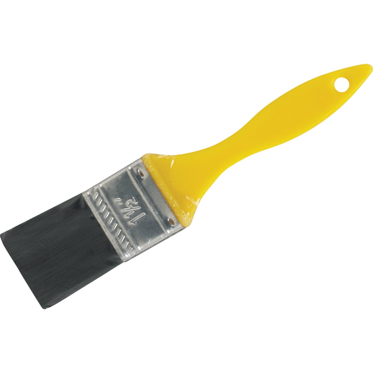 1-1/2 Inch Flat Synthetic Polyolefin Paint Brush With Yellow Plastic Handle