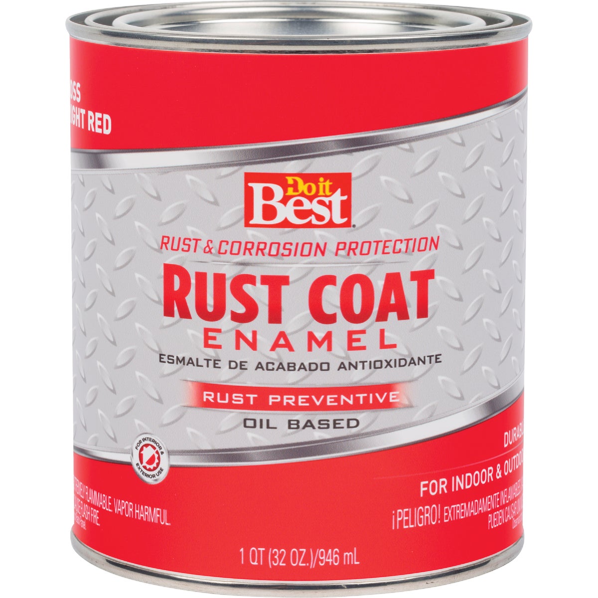 Rust Coat Oil-based Gloss Enamel, Bright Red, 1 Quart