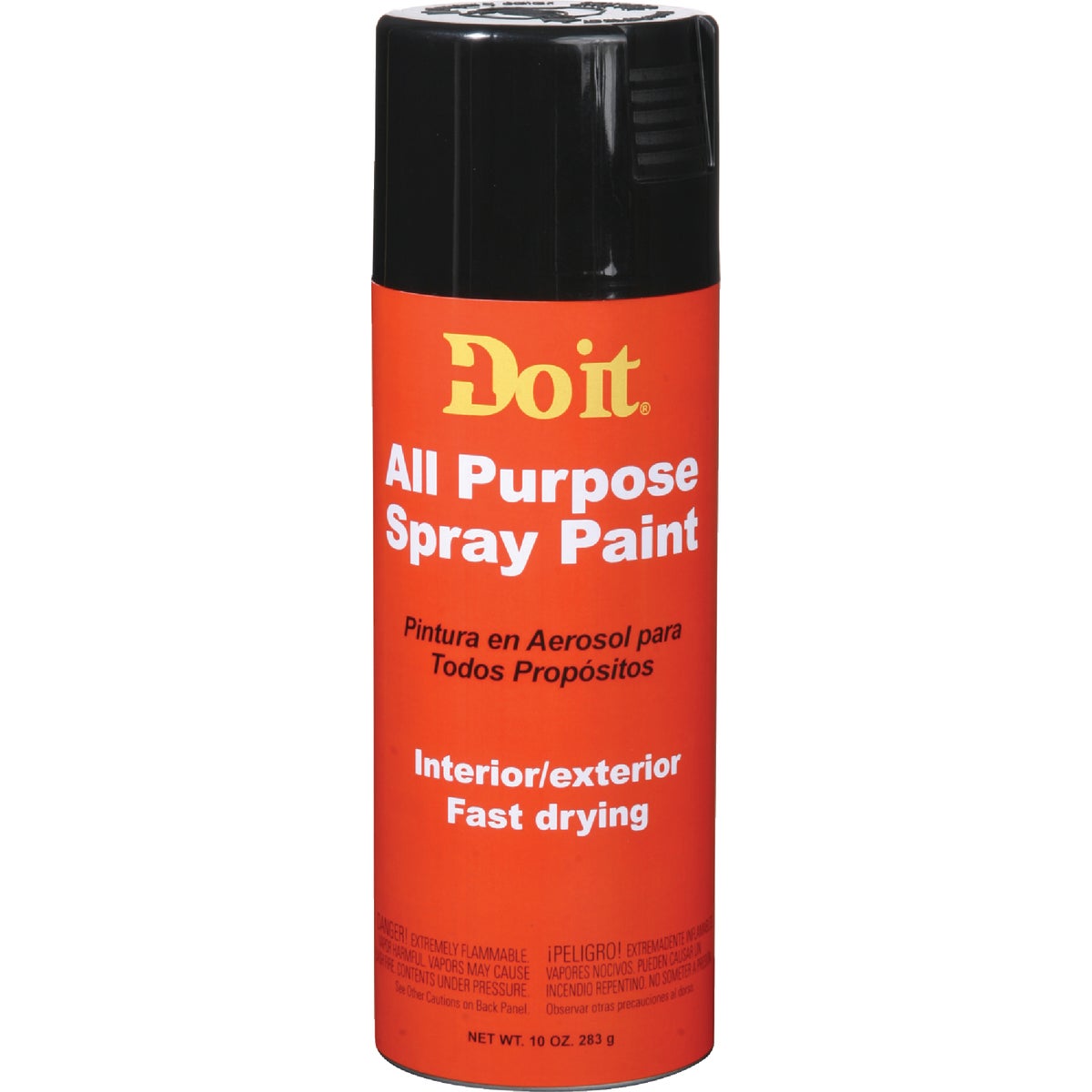 10 Oz. Gloss Black All Purpose Spray Paint - Fast Drying, Multipurpose Finish