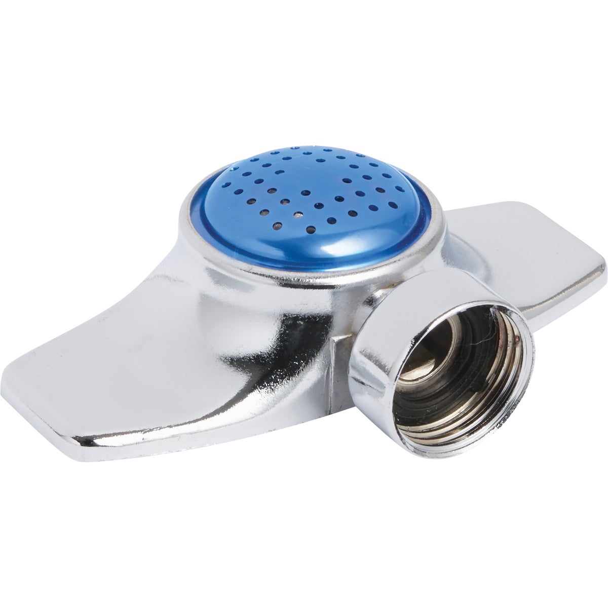 Metal 30 Feet Diameter Spot Stationary Sprinkler, Metallic & Blue