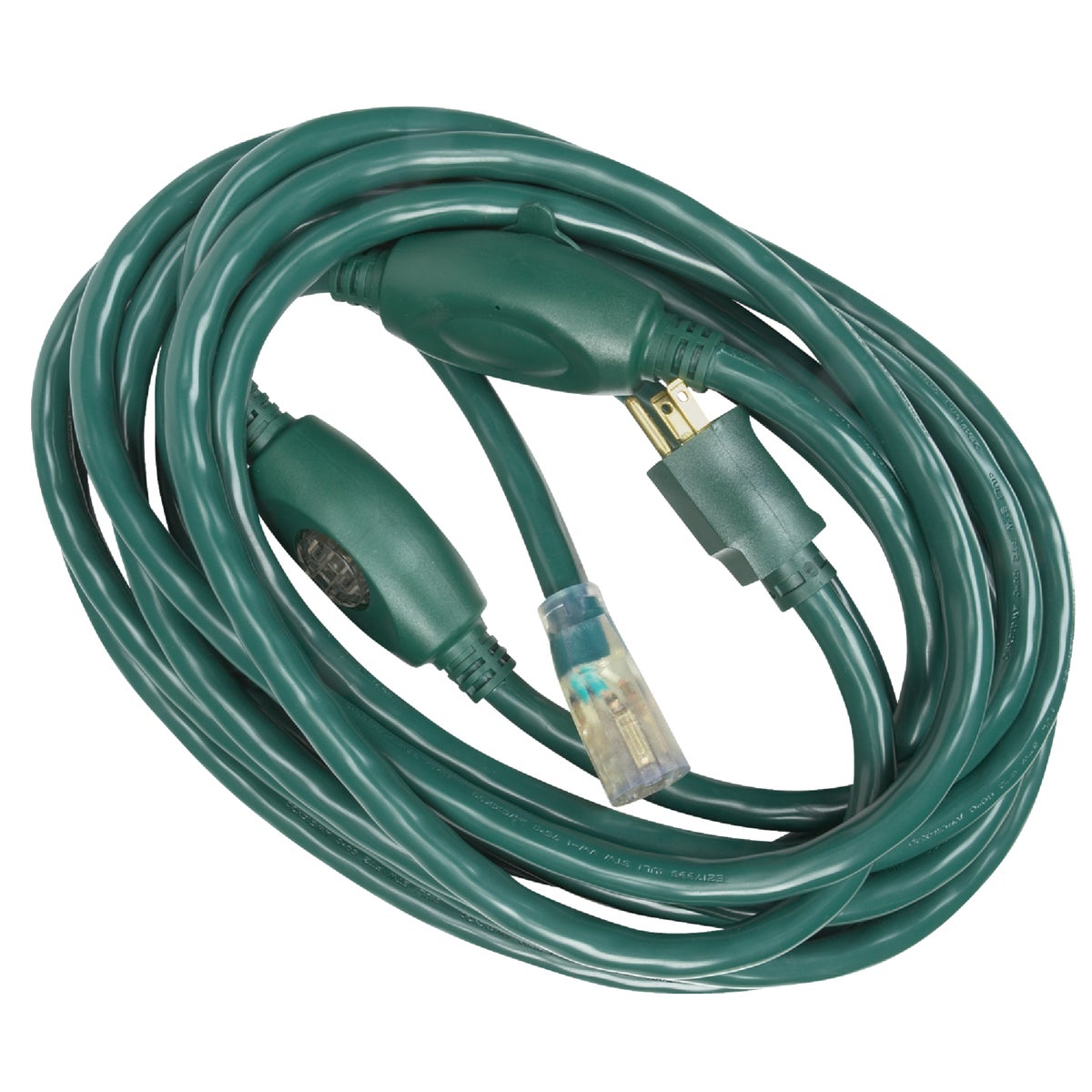 20 Ft. 14/3 Green Multi Outlet Extension Cord With 3 Outlets