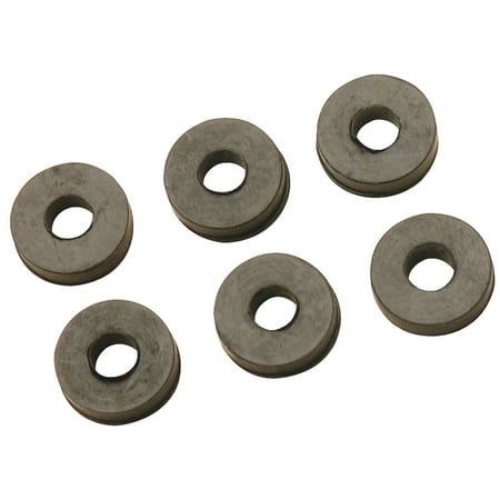 3/4 In. Black Flat Faucet Washer - Rubber, 1/2 In. Id, 6 Count