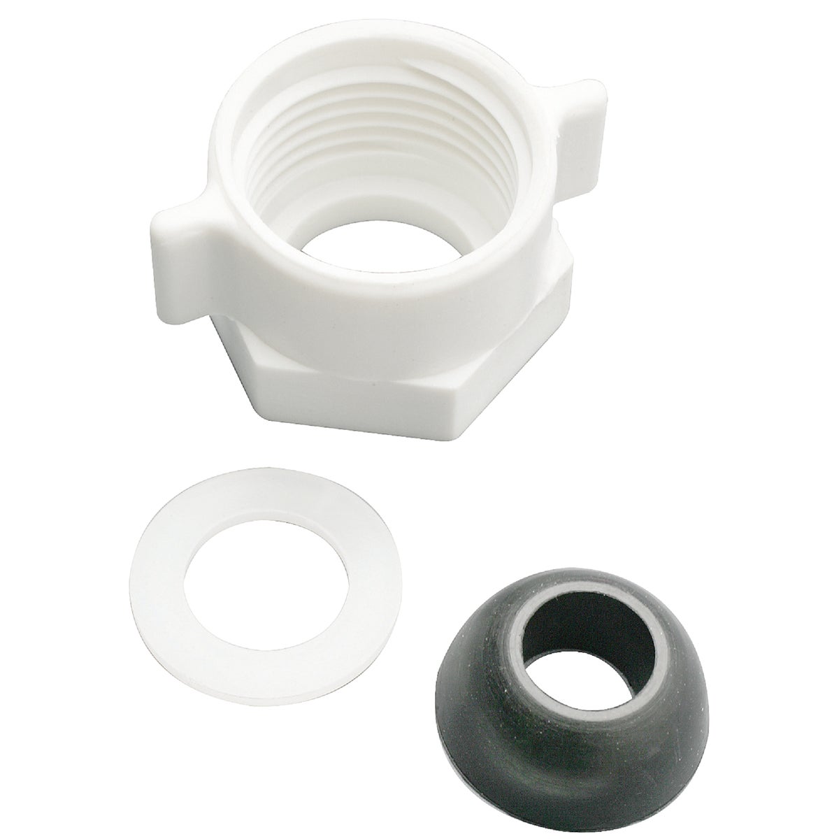 7/8 Inch Plastic Ballcock Coupling Nut With Rubber Washer And Brass Ring
