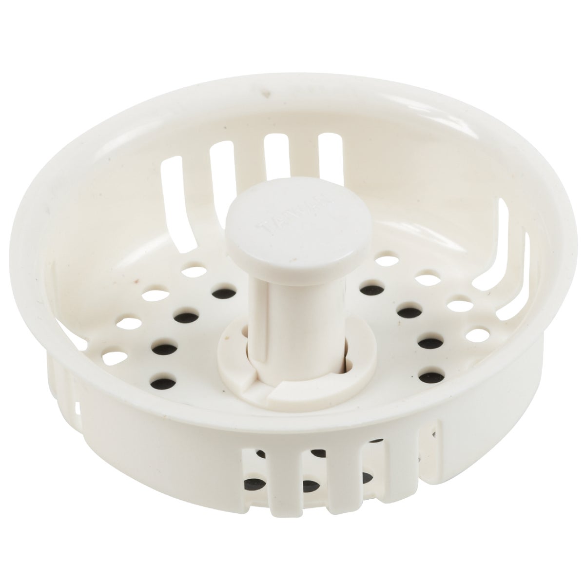 3-1/2 In. White Basket Strainer Stopper - Durable Celcon With Neoprene Rubber