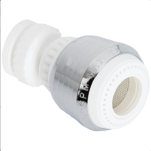 2.0 Gpm Swivel Spray Aerator, White & Chrome, Model 420609