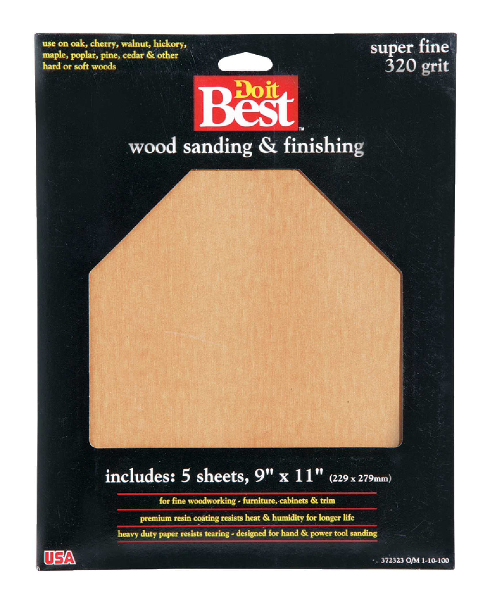 Do it Best Bare Wood 9 In. x 11 In. 320 Grit Super Fine Sandpaper (5-Pack)