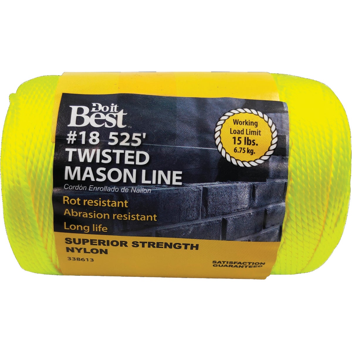525 Feet Fluorescent Yellow Twisted Nylon Mason Line - Model 338613