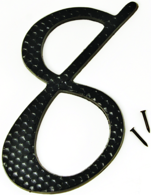 4-1/2 In. Black Hammered Aluminum House Number Eight - Model Dc-5/8