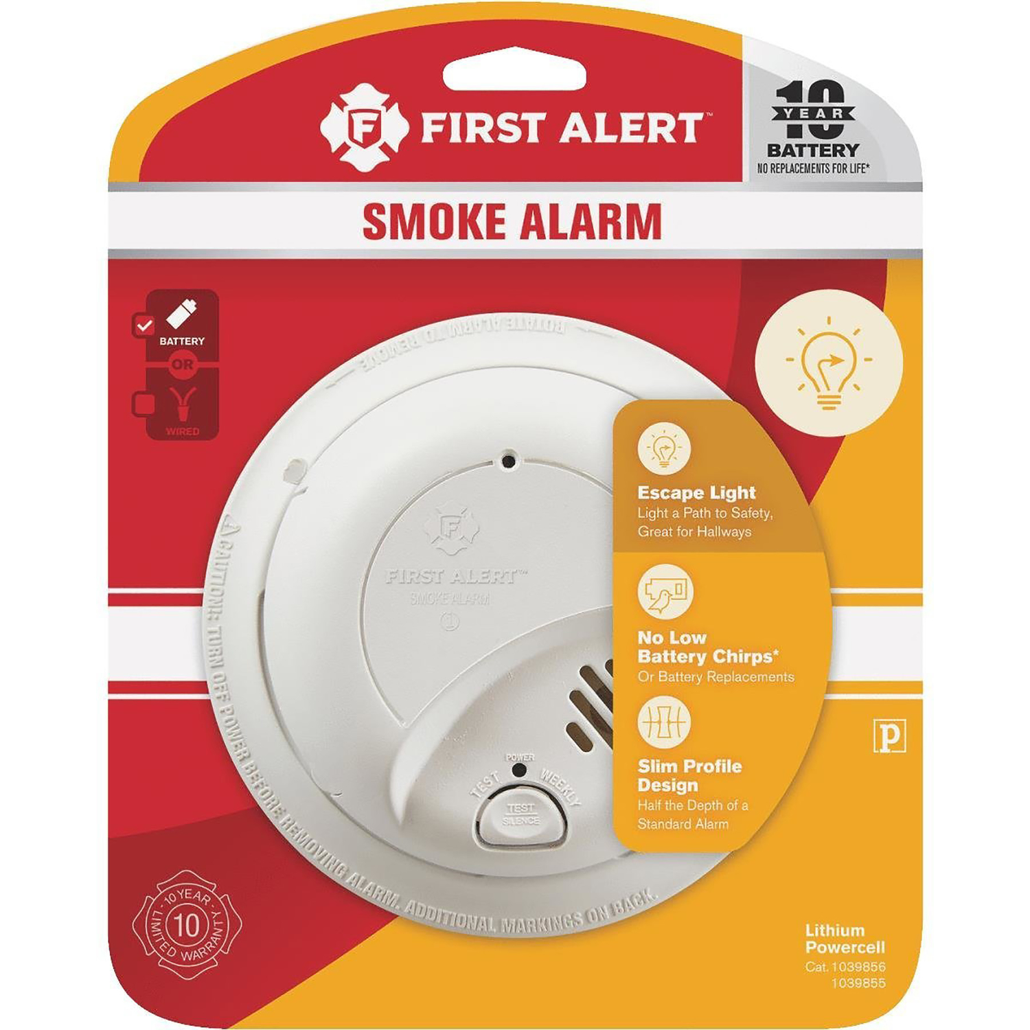 10-year Sealed Battery Photoelectric Smoke Alarm With Escape Light