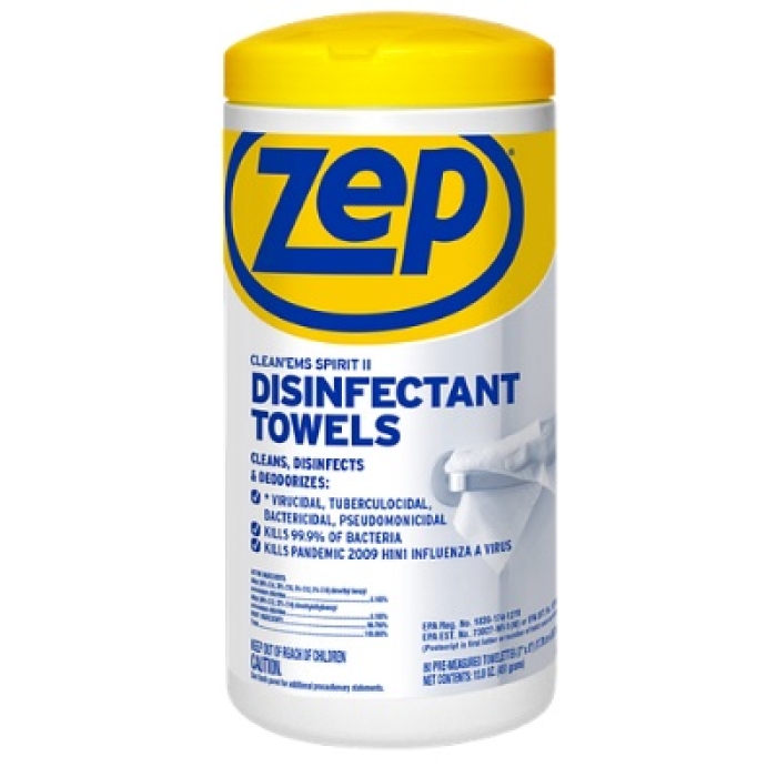 Zep Clean'ems Spirit II Disinfectant Towelettes (80-Count)
