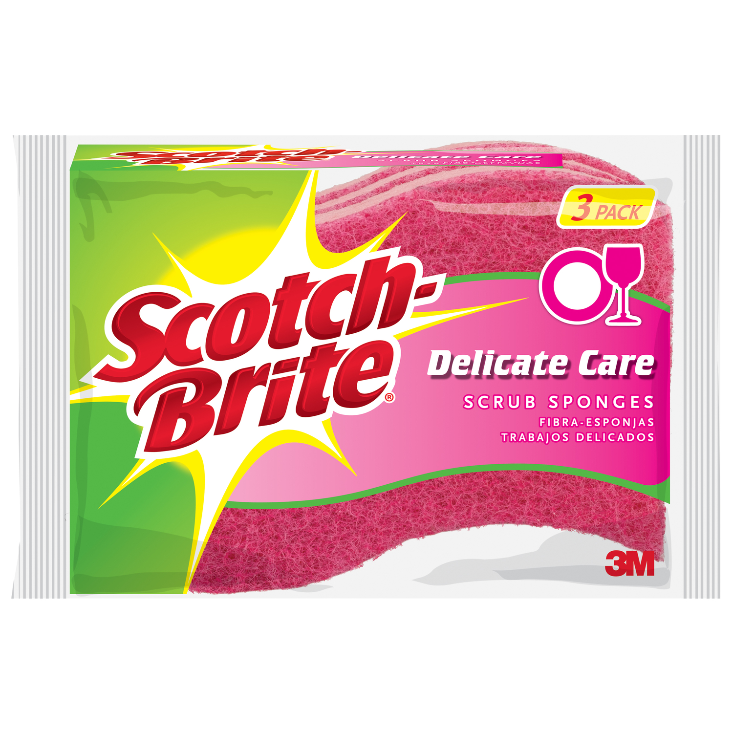 Scotch-Brite Gentle Clean Scrub Sponge, 4.4 In. x 2.6 In. x 0.7 In.