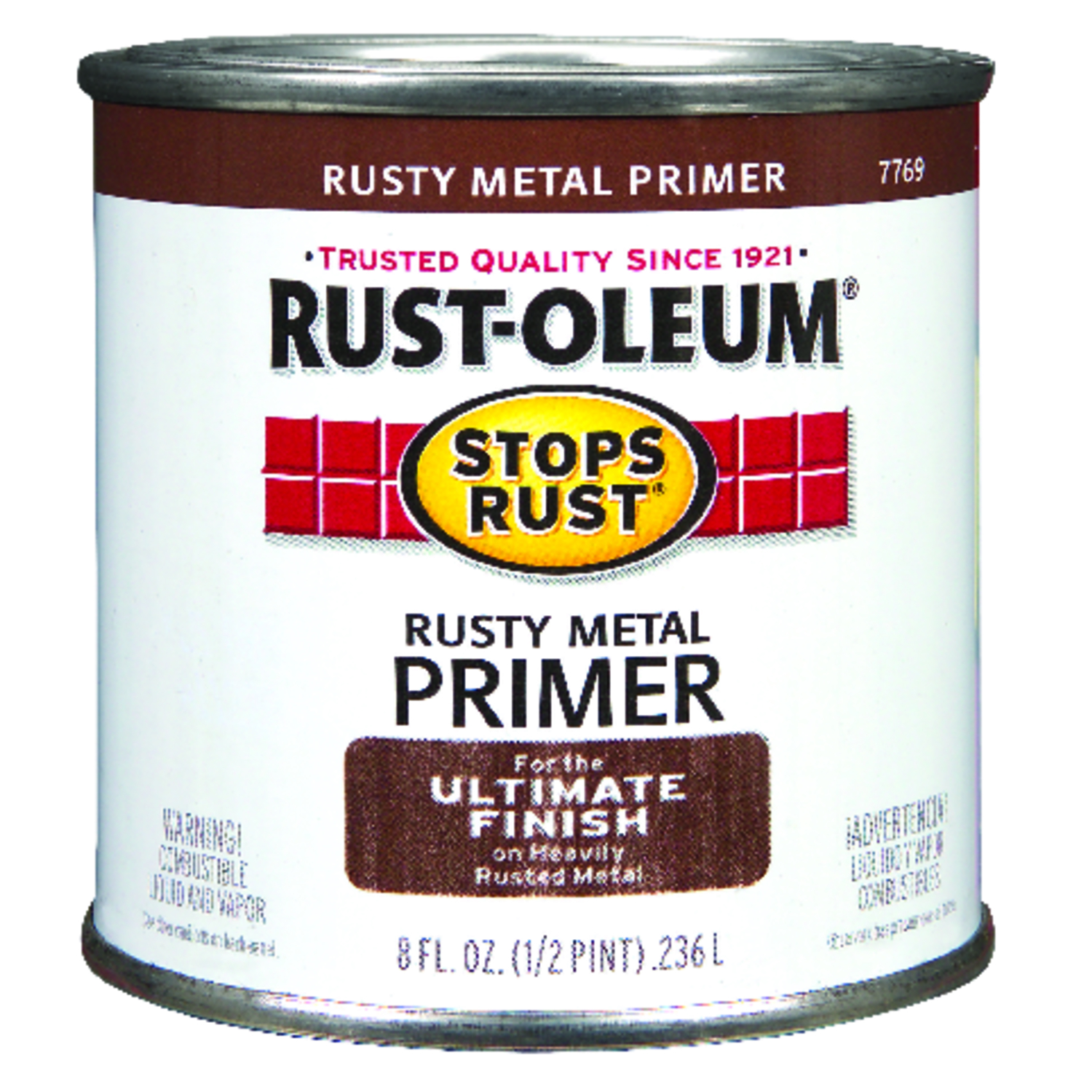 Stops Rust Rusty Metal Primer, Red/brown, 1/2 Pint Oil-based