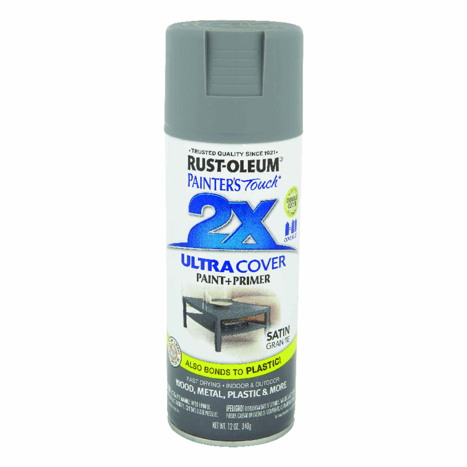 Painter's Touch 2x Ultra Cover 12 Oz. Satin Spray Paint, Granite