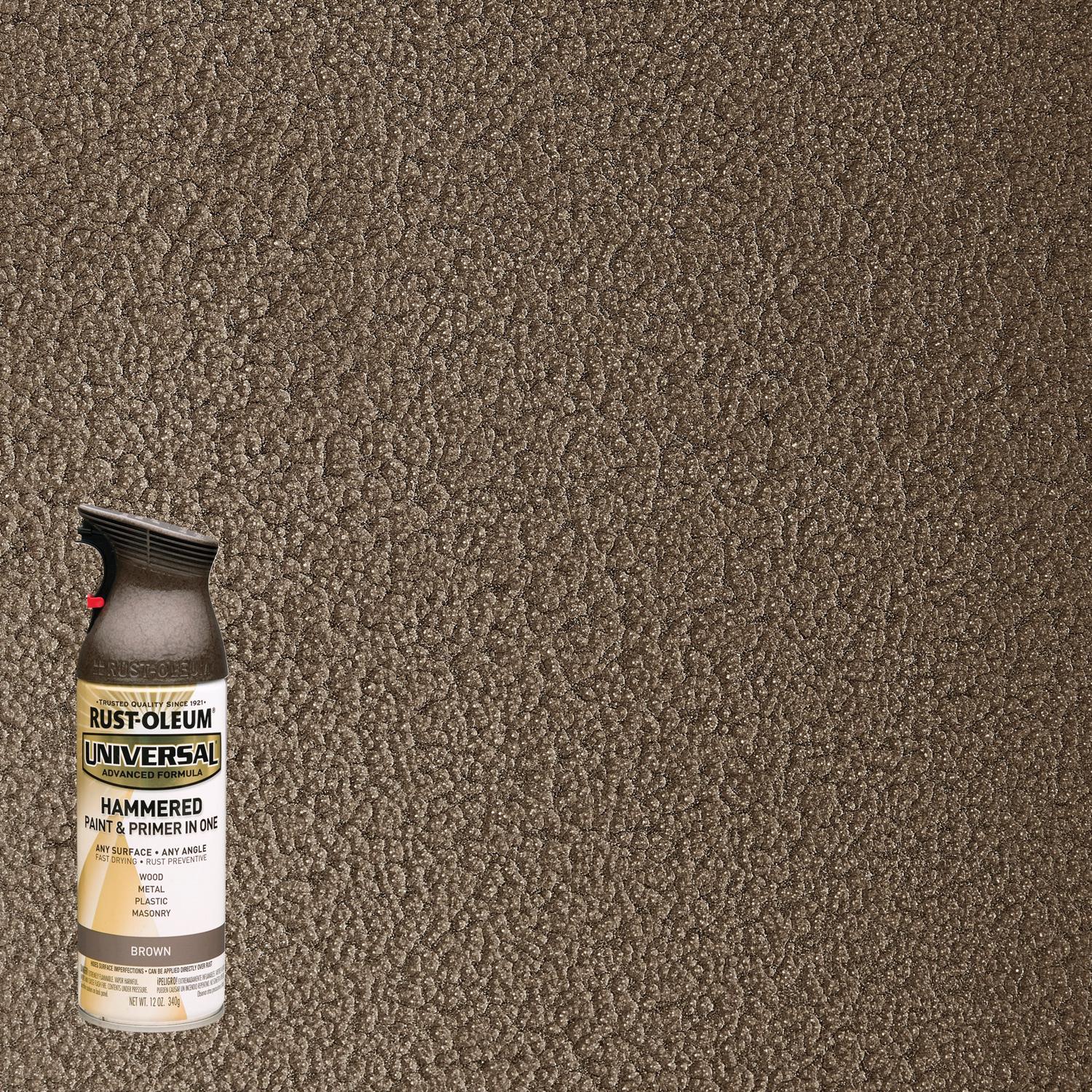 Universal Paint & Primer  Hammered Spray Paint, Brown, 12-oz