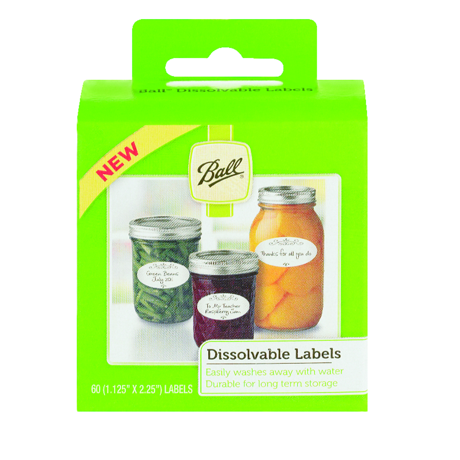 Ball  - Dissolvable Jar Label - 1.125 In. W x 2.25 In. L