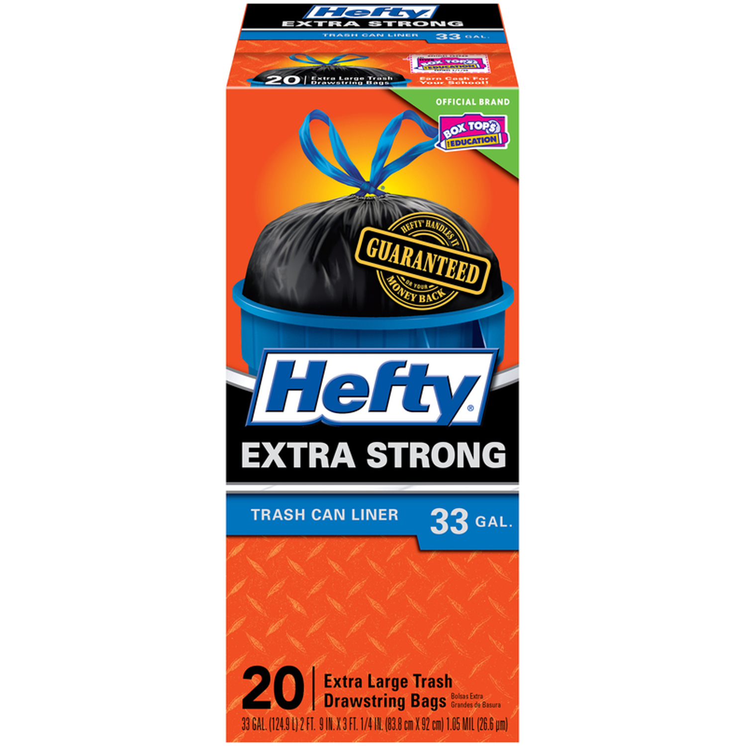 Hefty Strong 33 Gal. Extra Large Black Trash Bag (20-Count)
