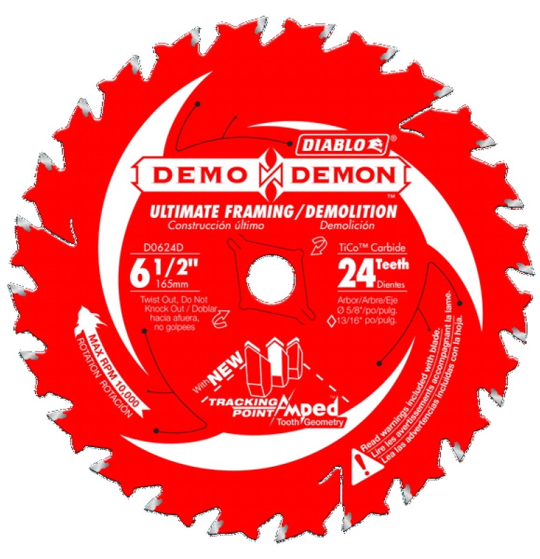 Diablo Demo Demon 6-1/2 In. 24-Tooth Ultra Thin Framing/Demolition Circular Saw Blade