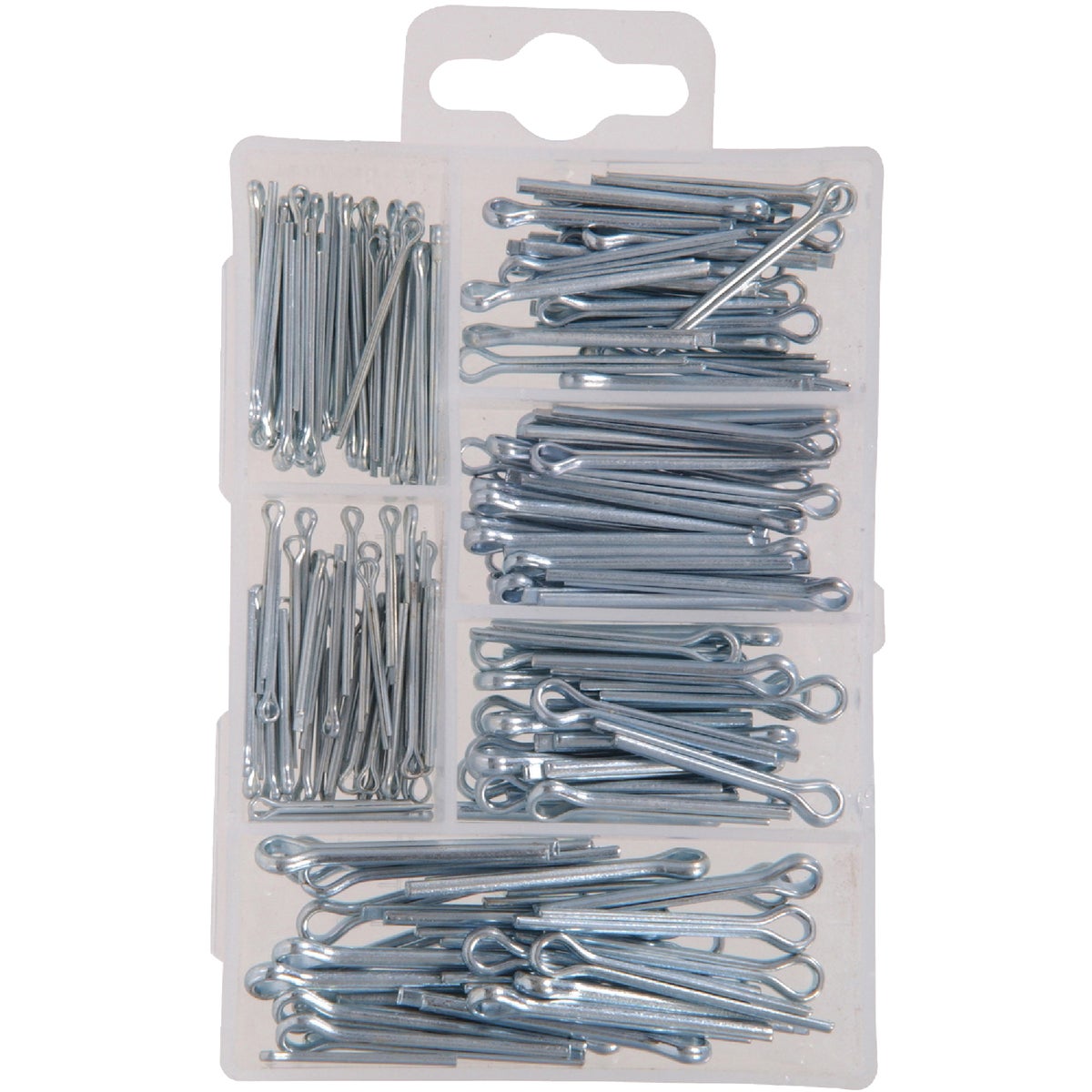 Small Cotter Pin Assortment Kit - 180 Pieces, Various Sizes, Steel Zinc Plated