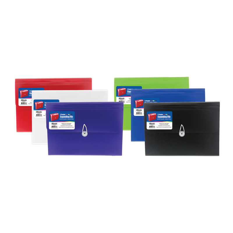 Bazic Products Assorted 7-Pocket Expanding File 1 pk
